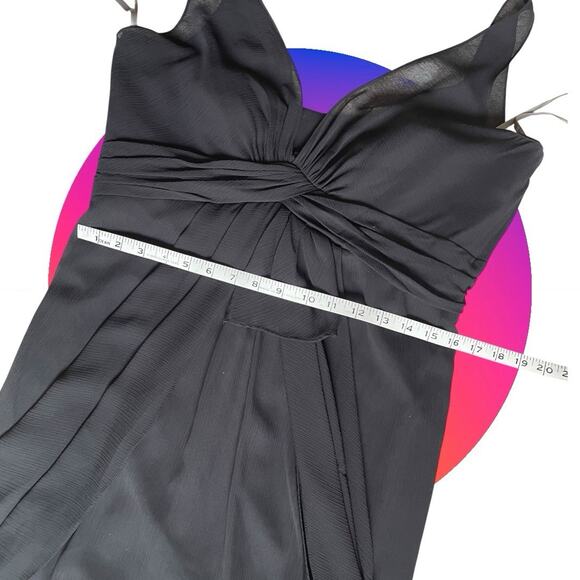 White by Vera Wang Black Evening Gown Dress Womens Sz 14 XL Sleeveless Chiffon - Picture 14 of 16